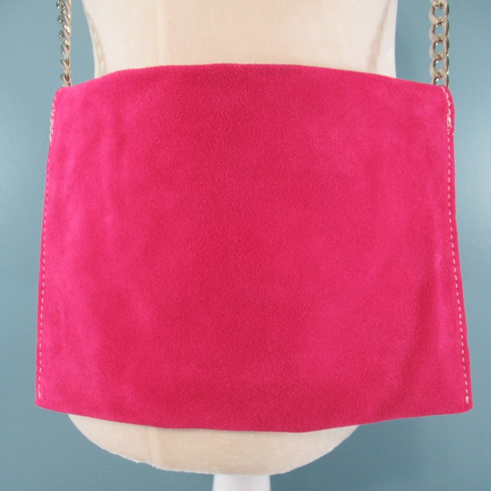 Maurizio Pink Suede Envelope Bag NWOT - Picture 4 of 7